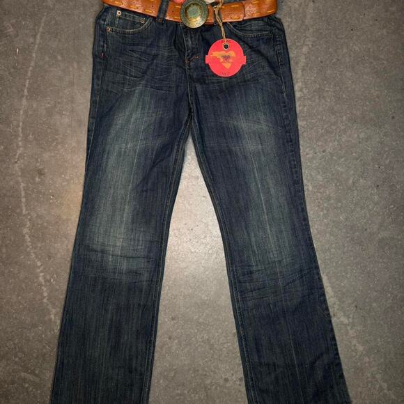 MUDD Denim Wide Leg Jeans with Belt - Picture 1 of 3